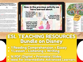 ESL Teaching Resources - Lesson + Reading Comprehension on Disney - 50% OFF