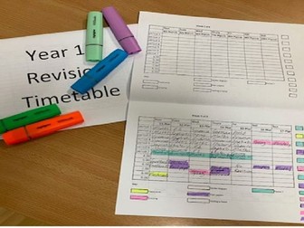 Revision timetable workshop GCSE preparation