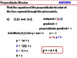 Coordinate Geometry: Perpendicular Bisectors | Teaching Resources