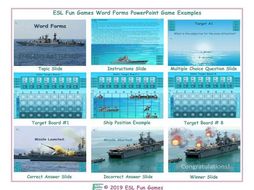 Word Forms English Battleship PowerPoint Game