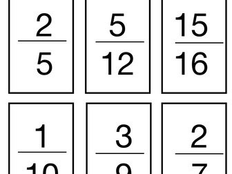 Fractions Cards- Unit and Non-Unit fractions