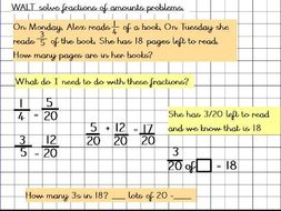 problem solving fractions of amounts