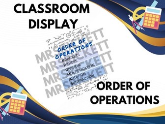 Order of Operations Classroom Display (BIDMAS)