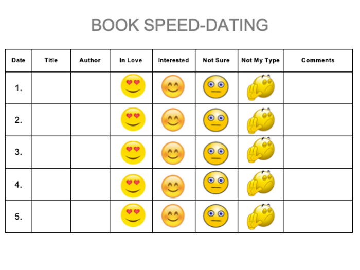 book speed dating activity