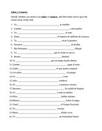 Saber y Conocer Spanish Verbs Worksheet | Teaching Resources