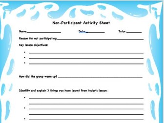 Non-participant activity sheet