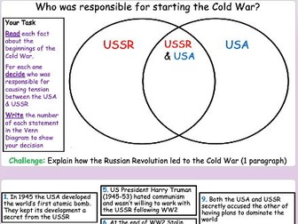 Cold War Who Responsible Venn Diagram Task