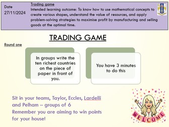 Trading game -a fun updated version