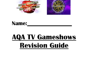 Unit 1 - AQA MEDIA GCSE TV GAMESHOWS Revision Guide and Book with Tailored Tasks