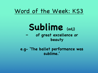 KS3 Words of the Week for Wall Displays