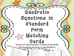 Equations in Standard Form Matching Cards