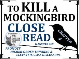 To Kill A Mockingbird Close Reading Worksheet Chapter 4