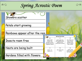 Writing - Season Poetry - Spring - Acrostic Poem - Lesson 4 - KS1/KS2