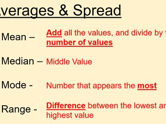 Mode median mean and range