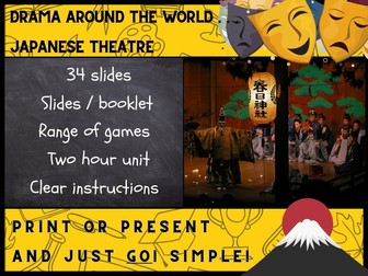 Drama Around the World unit - Japanese Theatre, Kabuki and Noh theatre - 2025 (34 slides)