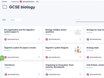 AQA GCSE Triple  Biology Entire Quizlet Folder