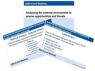 AQA A-level Business - 3.7.4 - Analysing the external environment to assess opportunities and threat