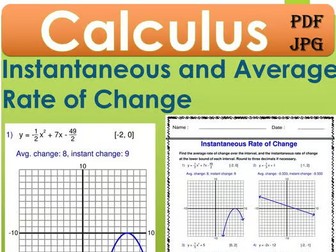 Instantaneous and Average Rate of Change - Calculus -