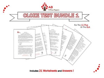 Cloze Test Bundle 1- Worksheets+Answers