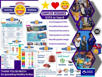 Awesome Smiles Activity PDFs Videos EYFS KS1 KS2 Dental Oral Healthy Teeth