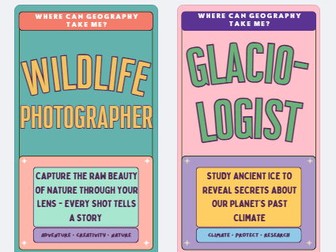 Geography careers banner for classroom