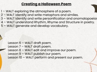 Halloween Poetry Writing Unit | Year 5 | Similes, Metaphors, Personification & Performance
