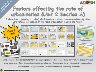 Urban issues and challenges - Factors affecting the rate of urbanisation