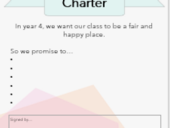 Editable Pastel A3 Class Charter Template