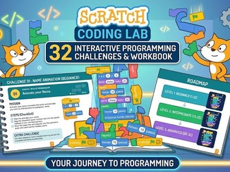 Scratch Coding Lab: 32 Interactive Programming Challenges & Workbook (Grades 6–8 / Key Stage 3)