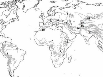 World Mountain Ranges Map Worksheet – Geography Labeling Activity + Answer Key