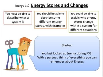AQA GCSE Energy - Energy Stores and Pathways
