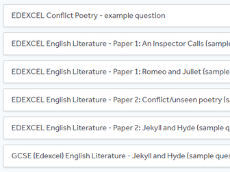 EDEXCEL Literature resources (9-1)