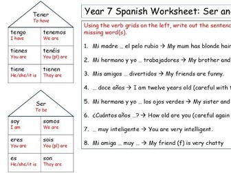 Year 7 Spanish: Tener and Ser Recap