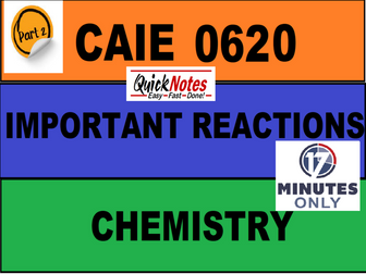 iGCSE 0620 CHEMISTRY IMPORTANT REACTIONS PART 2