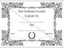 Kindness Award Certificate | Teaching Resources