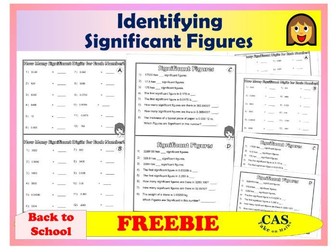 Identifying Significant Figures| Freebie