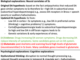 Szchizophrenia psychology summary