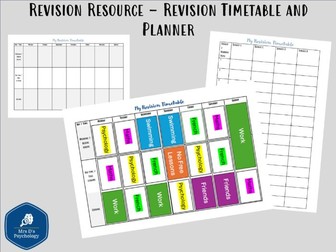 Blank Revision Timetable
