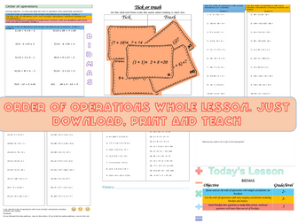 BIDMAS Lesson with all resources (order of operations)