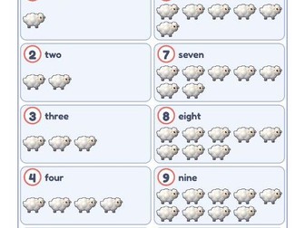 Count the Sheep 1 to 10: EYFS Counting Sheet with Numerals, Number Words and Pictures