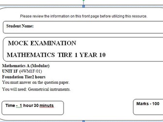 10 Math Mock Exam (Foundation Tier)