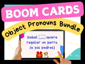 Spanish Boom Cards Bundle | Indirect & Direct Double Object Pronouns |  Interactive Activity | Digital Task