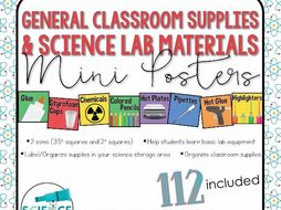 General Classroom Supplies and Science Lab Materials Mini Posters