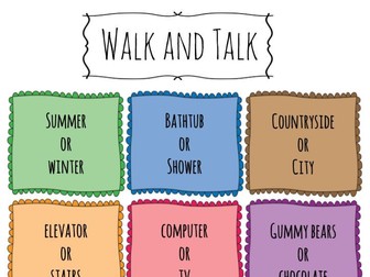 48 Walk-and-Talk Cards (Back to School Activities)