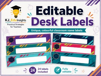 Editable Arcade Desk Labels | Gaming Classroom Name Tags | 24 Designs