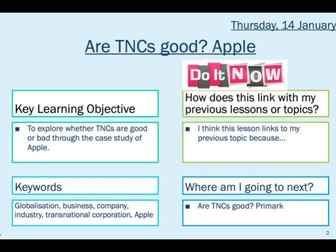 The role of TNCs: Apple
