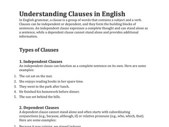 Understanding clauses