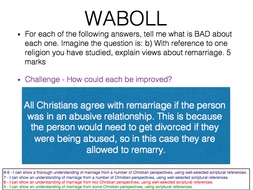 Eduqas Religious Studies Component 1 Relationships Lesson 4 Divorce WHOLE LESSON with resources