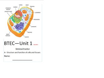 AAQ retrieval booklet questions 1a Structure and function of cells