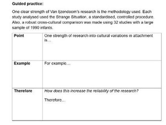 Evaluative paragraphs for cultural variations in attachment